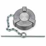 Aluminum non-locking diesel fuel cap with chain and bail