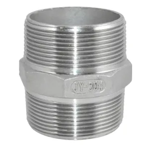 2" x 2" NPT Male Threaded Hex Nipple,Stainless Steel 304 Quick Coupler Pipe Fitting