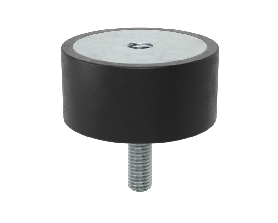 Vibration-Damping Sandwich Mount with Stud and Insert